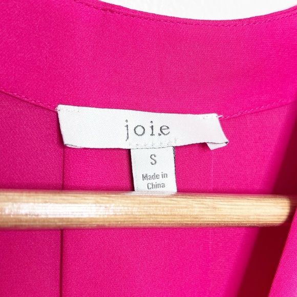 Joie Women's 100% Silk Pink V-Neck Short Cuff Sleeve Pleated Blouse Top Size S - Picture 15 of 16